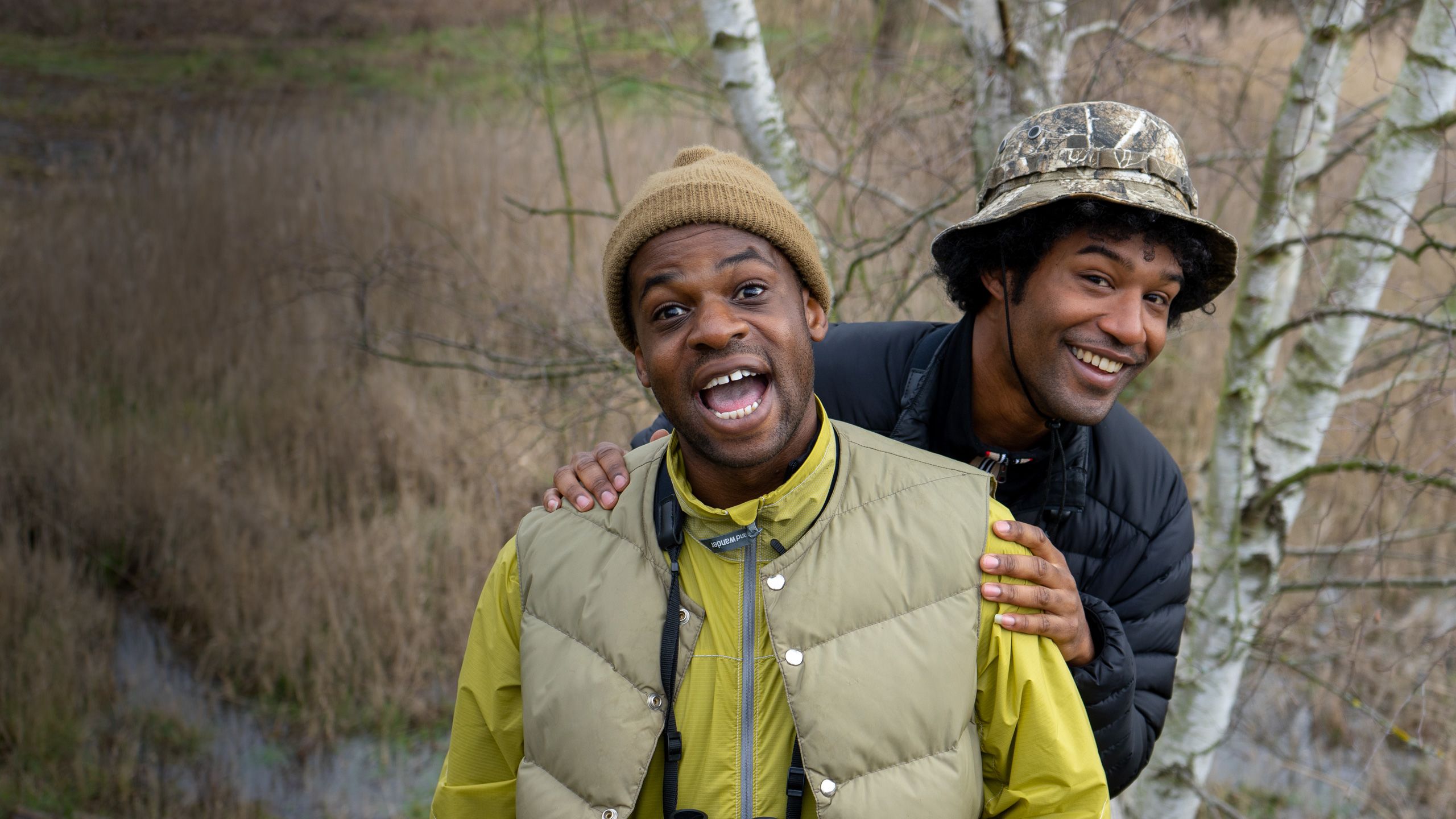 New WWT ambassadors, Ollie Olanipekun and Nadeem Perera from Flock Together in a light-hearted pose